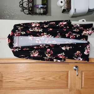 Floral Hacci Cozy Black Long Cardigan